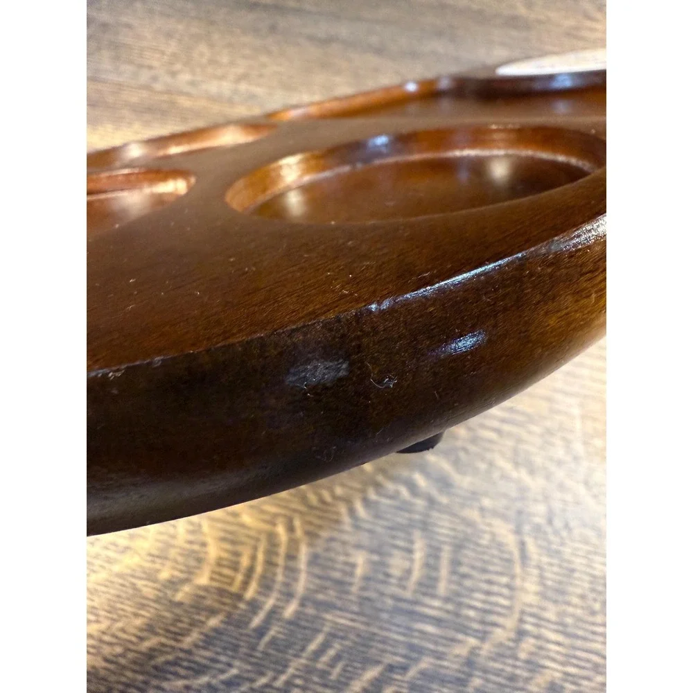 Mid-Century Wood Serving Tray with Ceramic‎ Tile: Gailstyn-Sutton, Taiwan